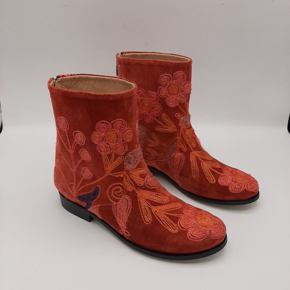 Embroidery Red Boots